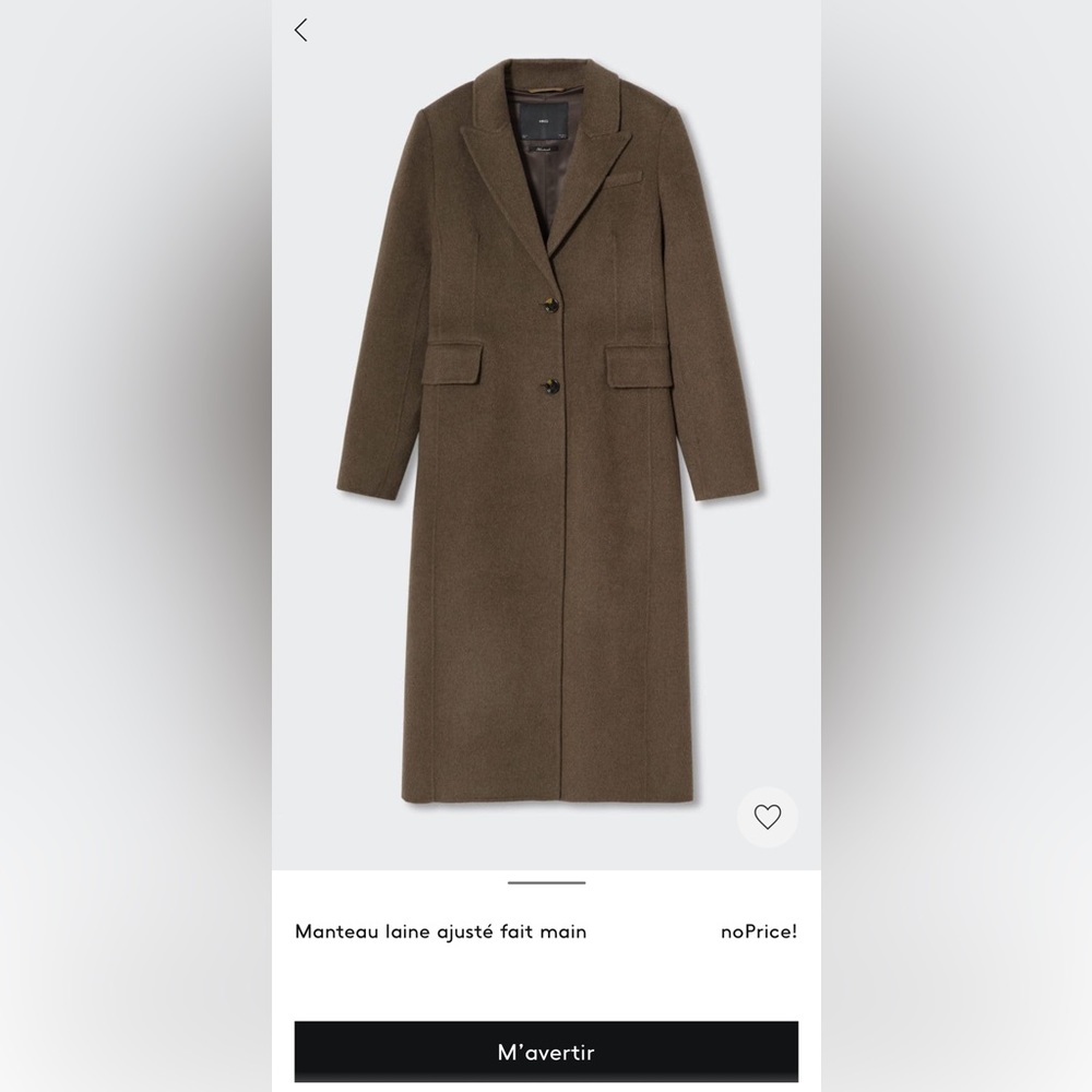 Mango brown size:M wool coat